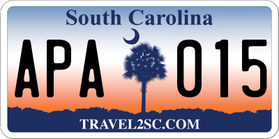 SC license plate APA015