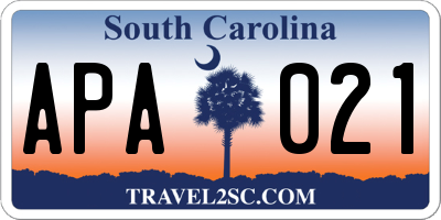 SC license plate APA021