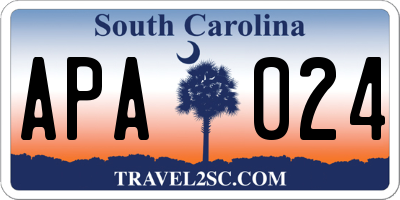SC license plate APA024