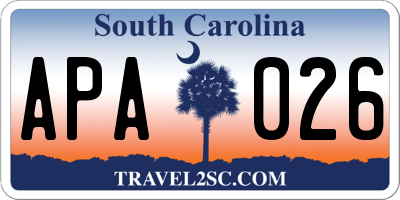 SC license plate APA026