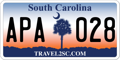 SC license plate APA028