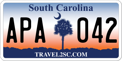 SC license plate APA042