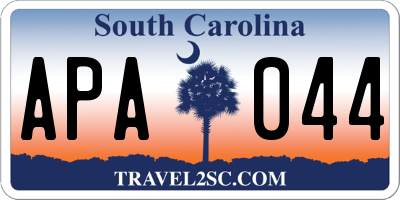 SC license plate APA044
