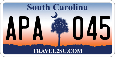 SC license plate APA045