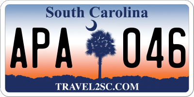 SC license plate APA046