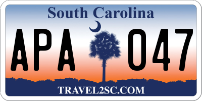 SC license plate APA047