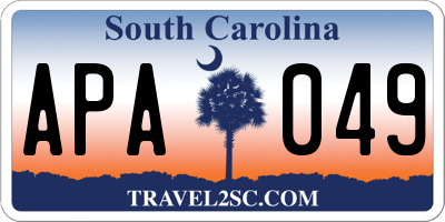 SC license plate APA049
