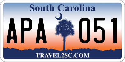 SC license plate APA051