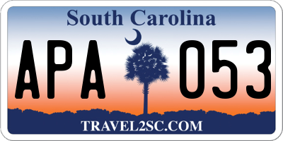 SC license plate APA053
