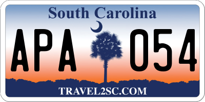 SC license plate APA054