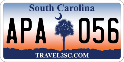 SC license plate APA056