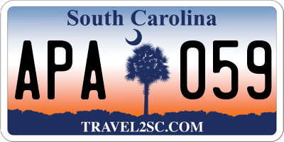 SC license plate APA059