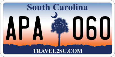 SC license plate APA060