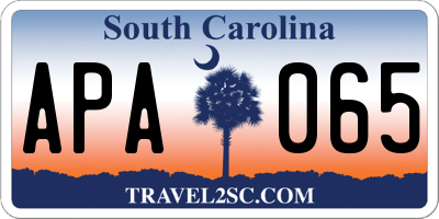 SC license plate APA065