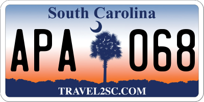 SC license plate APA068