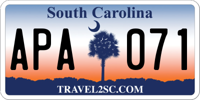 SC license plate APA071