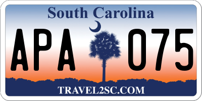 SC license plate APA075