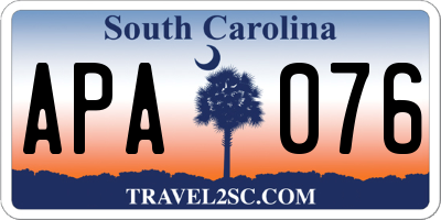 SC license plate APA076