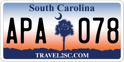 SC license plate APA078