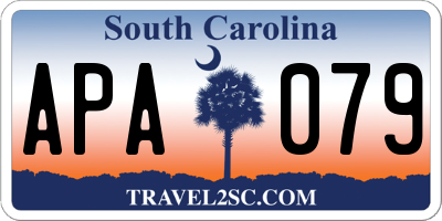 SC license plate APA079