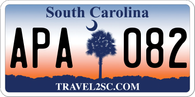 SC license plate APA082
