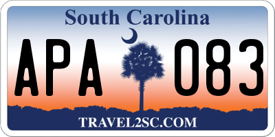 SC license plate APA083