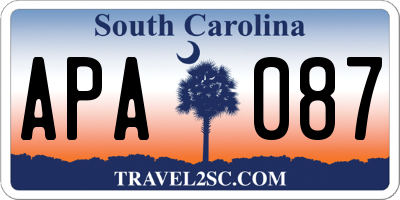SC license plate APA087