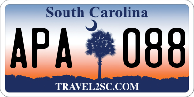 SC license plate APA088