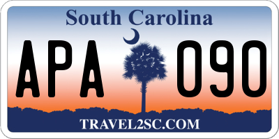 SC license plate APA090