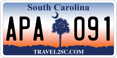 SC license plate APA091