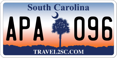 SC license plate APA096