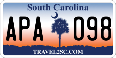 SC license plate APA098