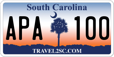 SC license plate APA100