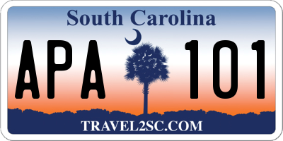 SC license plate APA101
