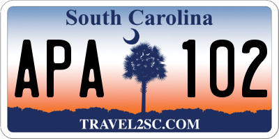 SC license plate APA102