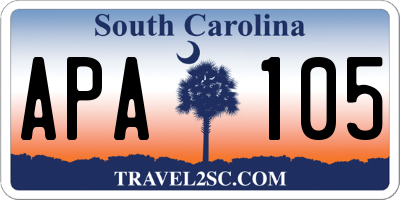 SC license plate APA105