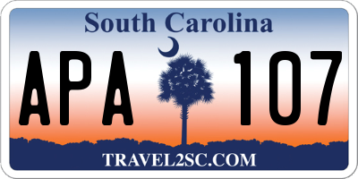 SC license plate APA107