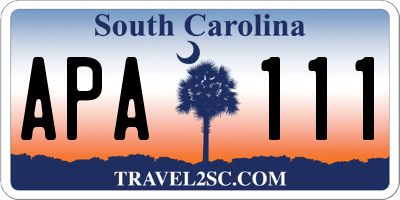 SC license plate APA111