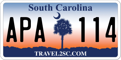 SC license plate APA114