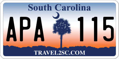 SC license plate APA115