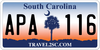 SC license plate APA116