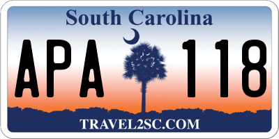 SC license plate APA118