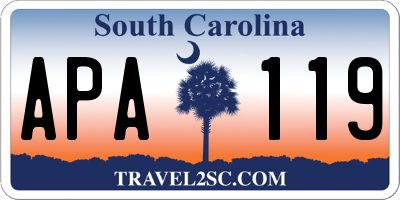 SC license plate APA119