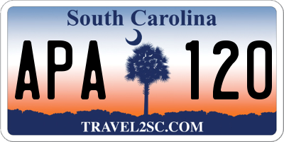 SC license plate APA120