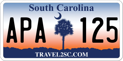SC license plate APA125