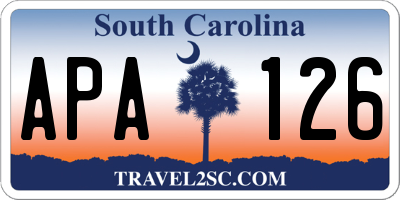 SC license plate APA126