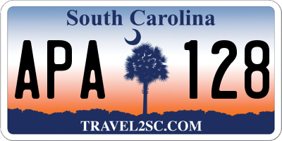 SC license plate APA128