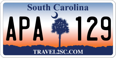 SC license plate APA129