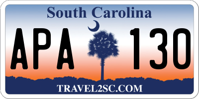SC license plate APA130