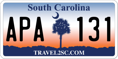 SC license plate APA131